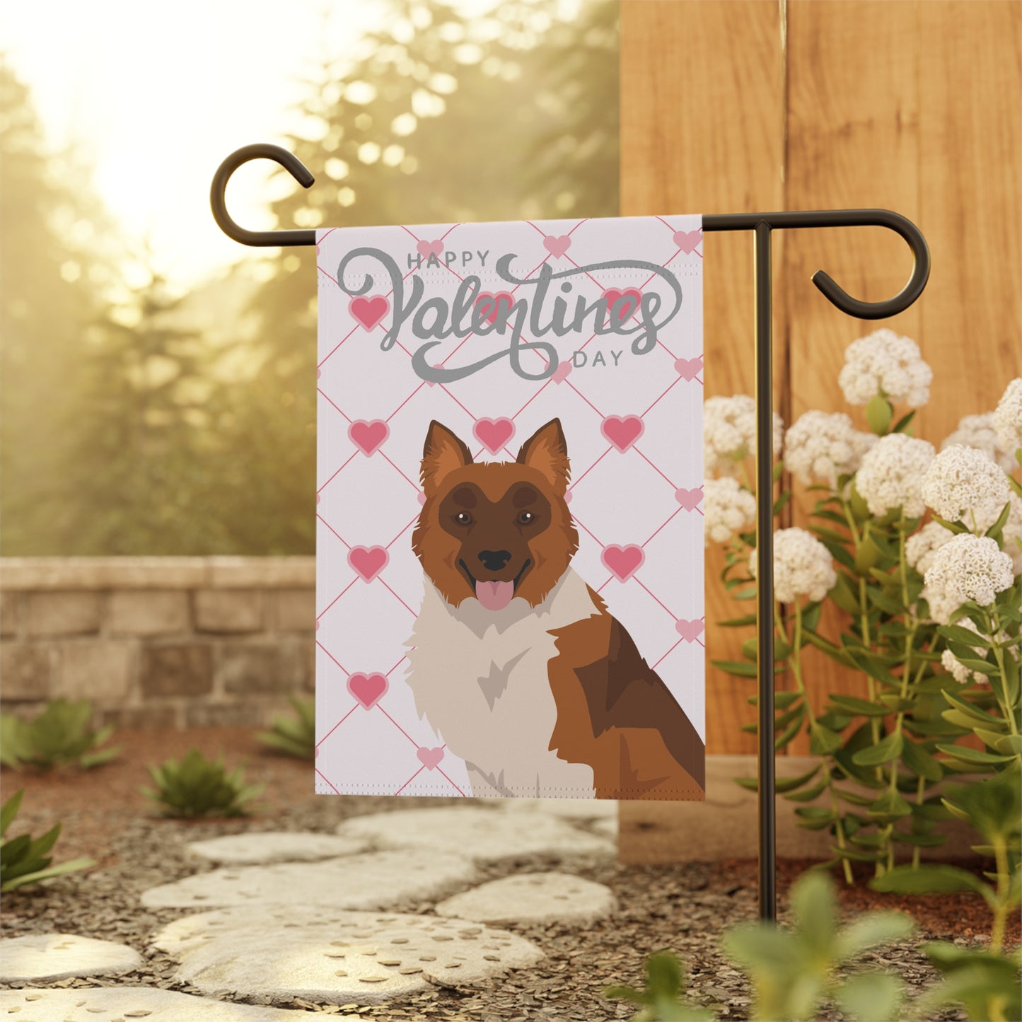 Elo Dog Valentines Day Garden Flag