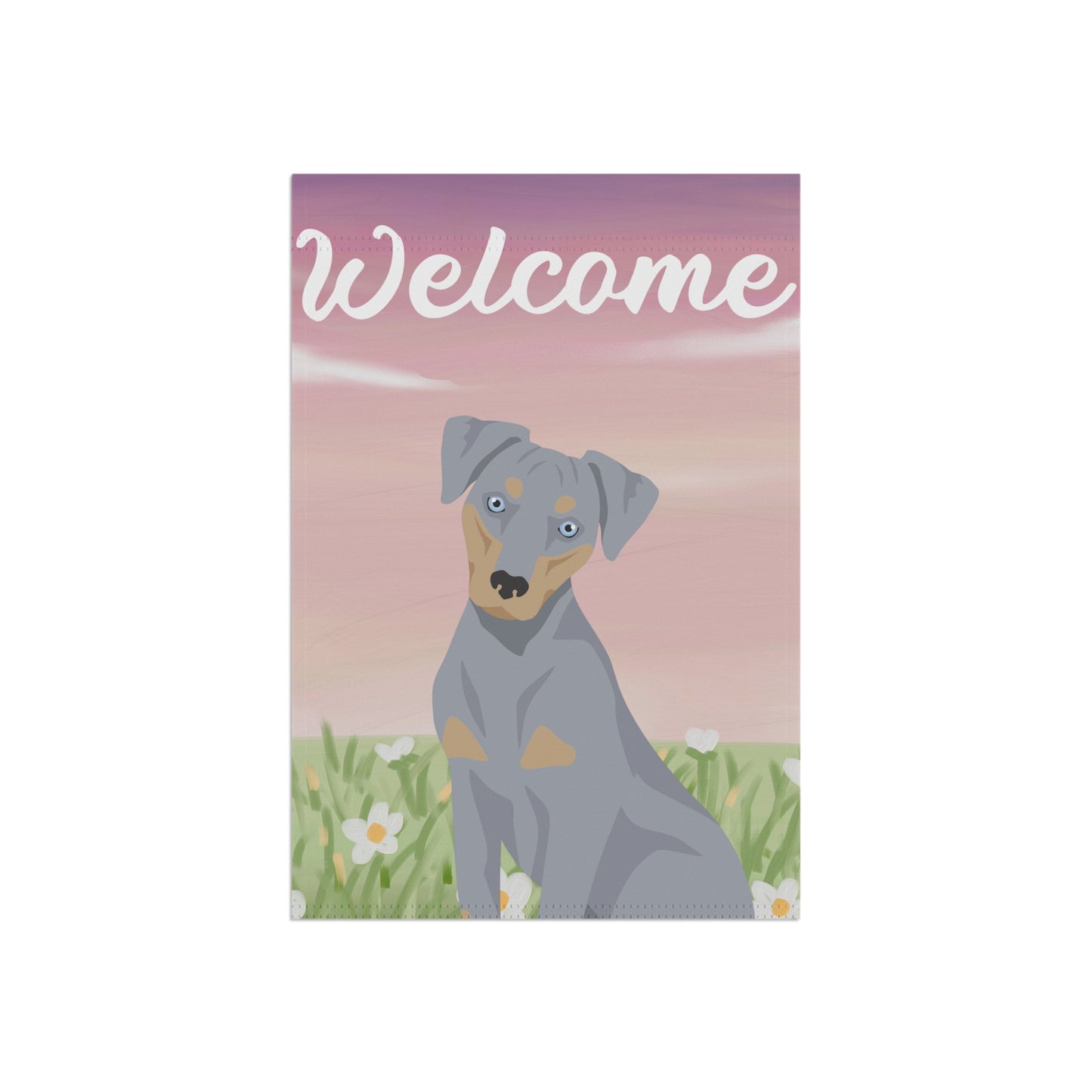 Blue Lacy Dog Welcome Garden Flag