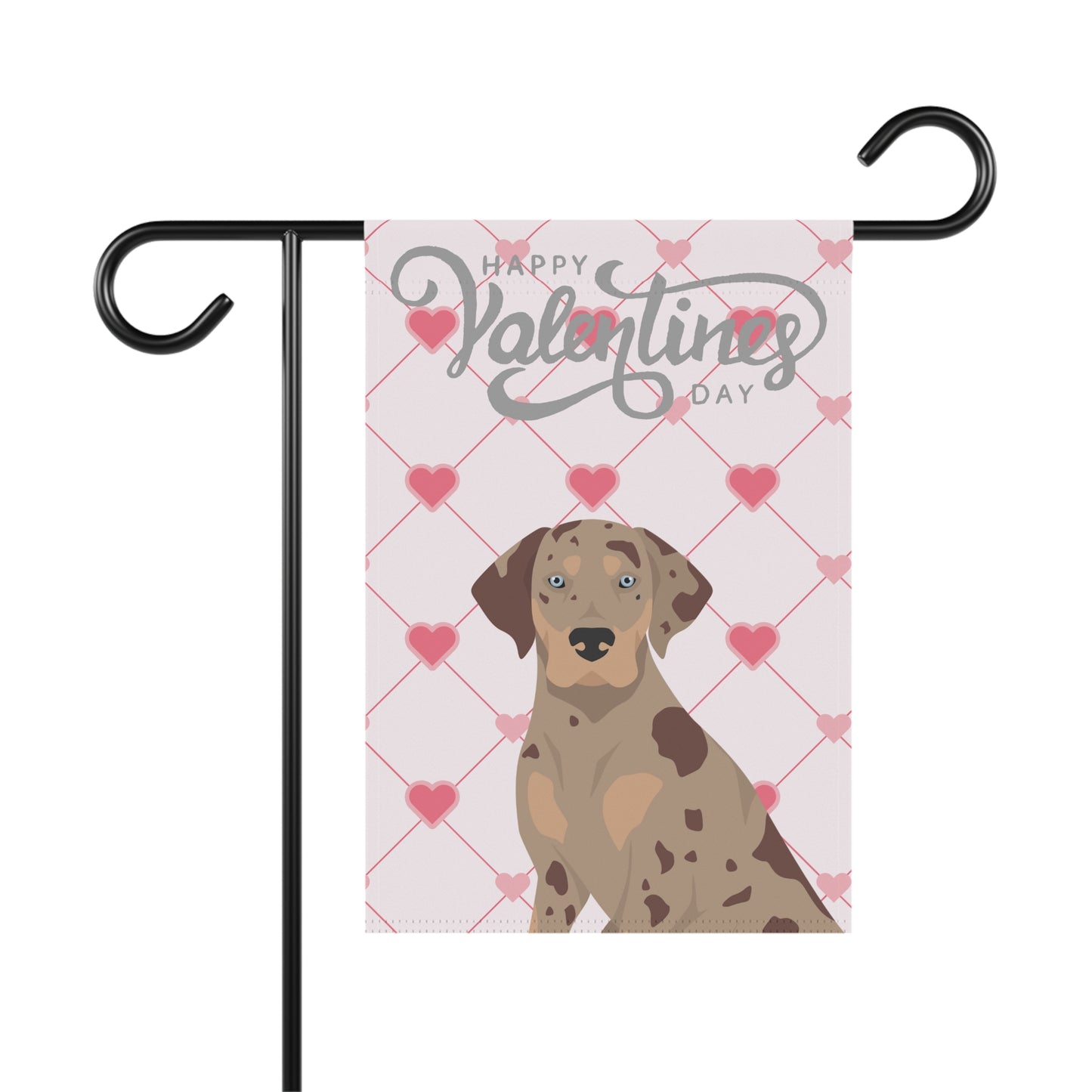 Catahoula Leopard Dog Valentines Day Garden Flag
