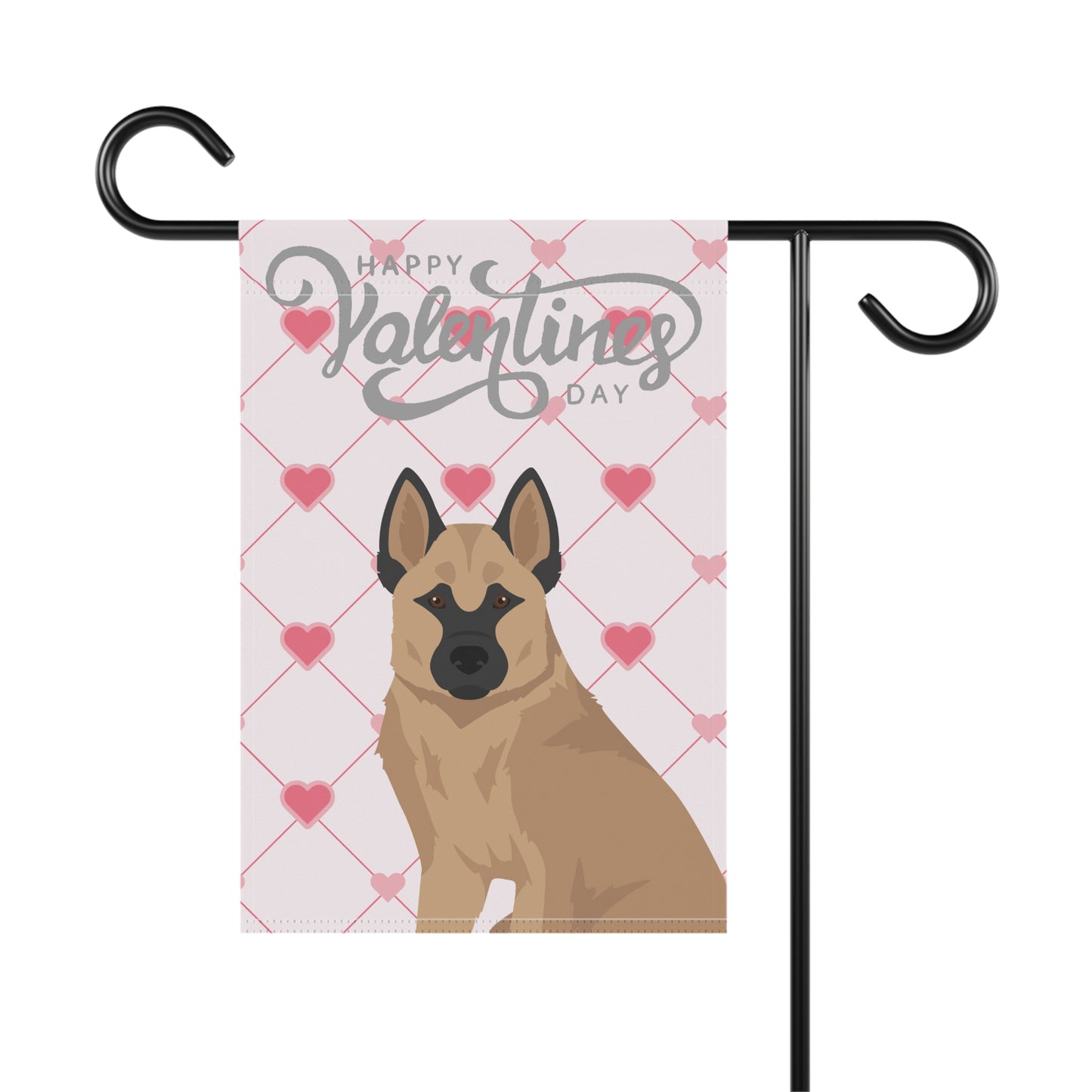 Hallefors Elkhound Dog Valentines Day Garden Flag