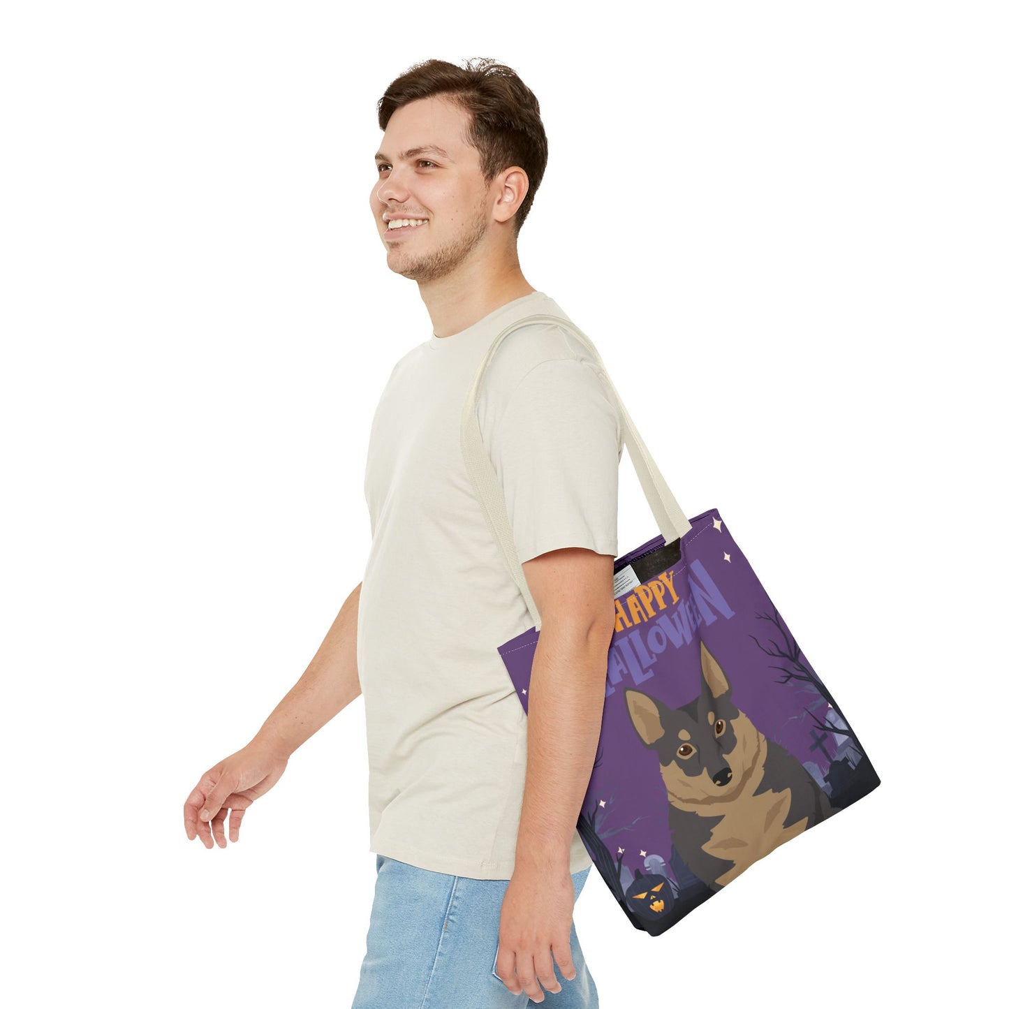 Swedish Vallhund Dog Happy Halloween Tote Bag 16x16