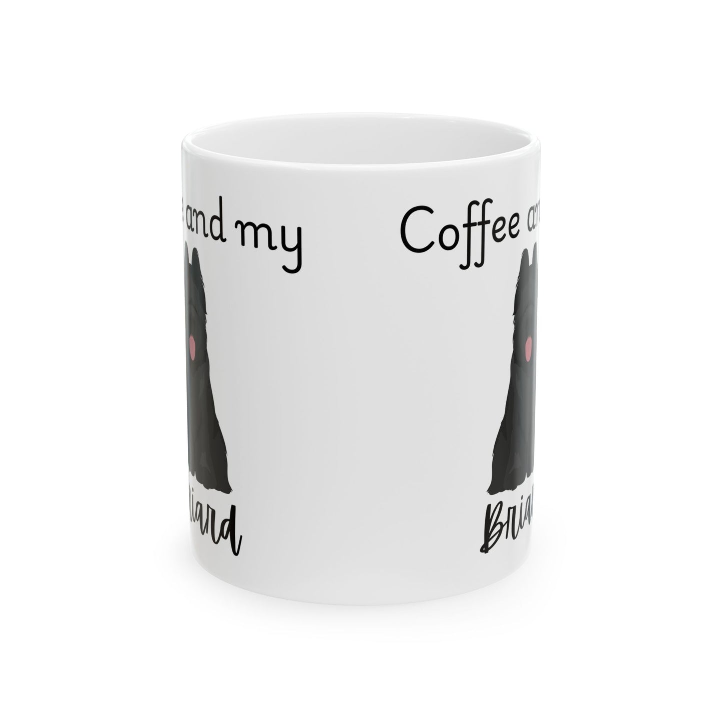 Coffee and My Briard Ceramic Mug | Dog Lover Gift, Pet Owner Cup, Cute Mug for Dog Moms, Funny Mug for Coffee Lovers