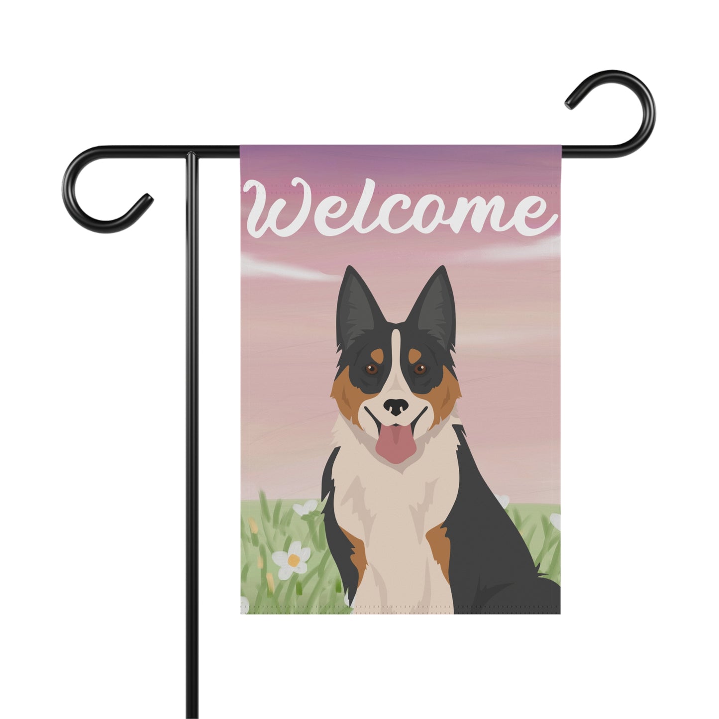 Welsh Sheepdog Dog Welcome Garden Flag