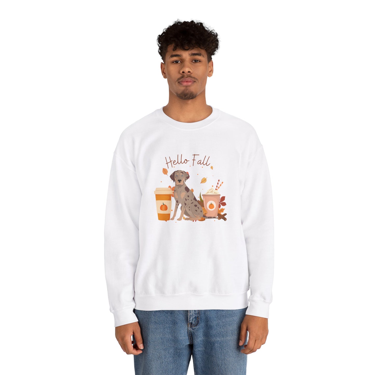 Catahoula Leopard Dog Fall Halloween Unisex Heavy Blend Crewneck Sweatshirt