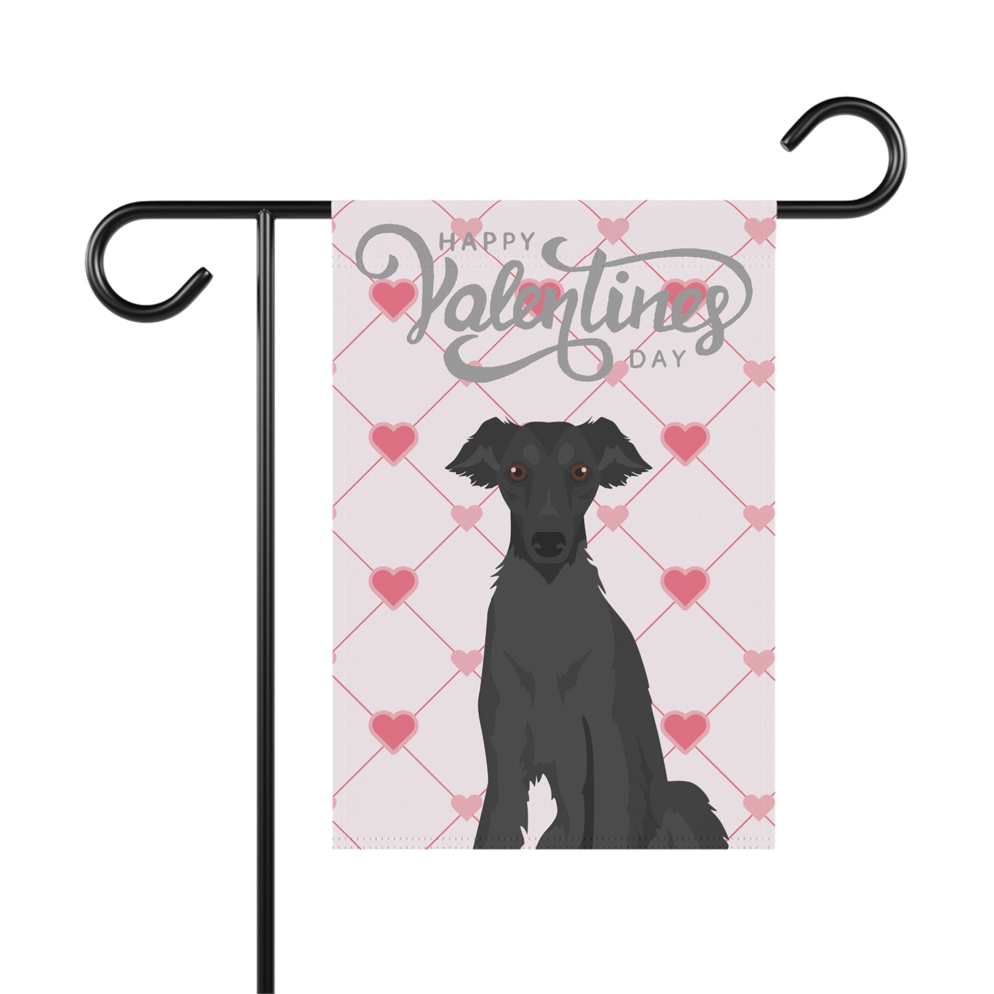 Silken Windhound Dog Valentines Day Garden Flag