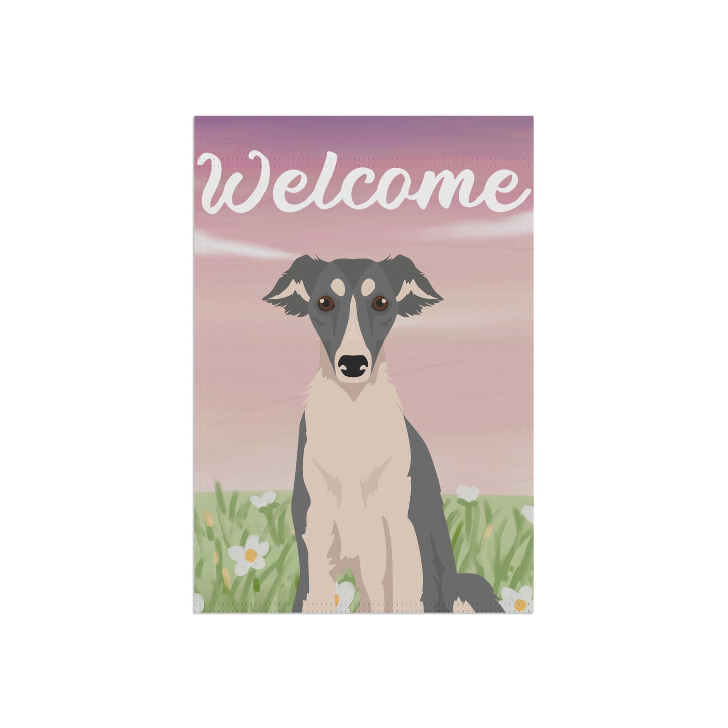 Silken Windhound Dog Welcome Garden Flag