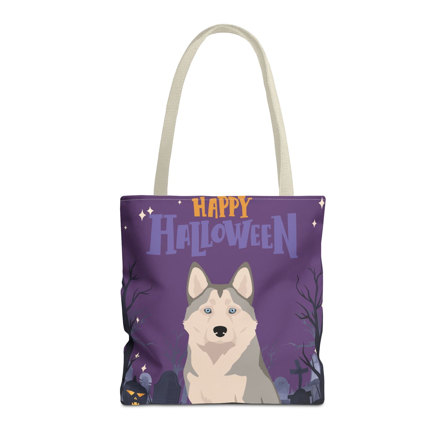 Alaskan Husky Dog Happy Halloween Tote Bag 16x16