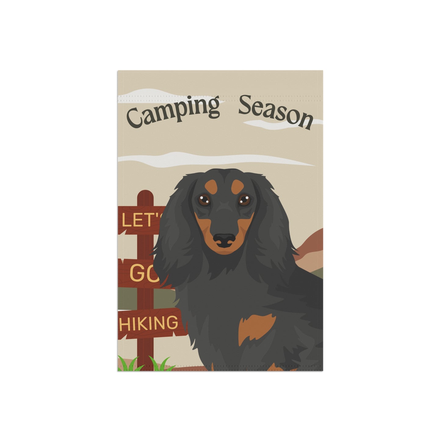 Dachshund Dog Camping Garden Flag