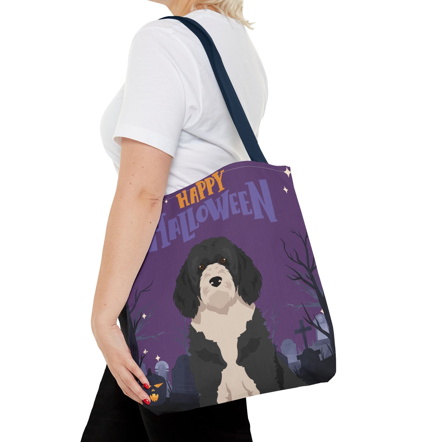 Portuguese Water Dog Dog Happy Halloween Tote Bag 16x16