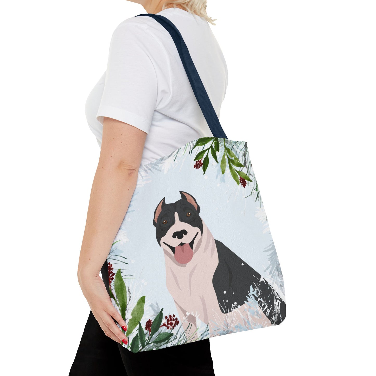 Pit Bull Dog Christmas Holiday Tote Bag 16x16