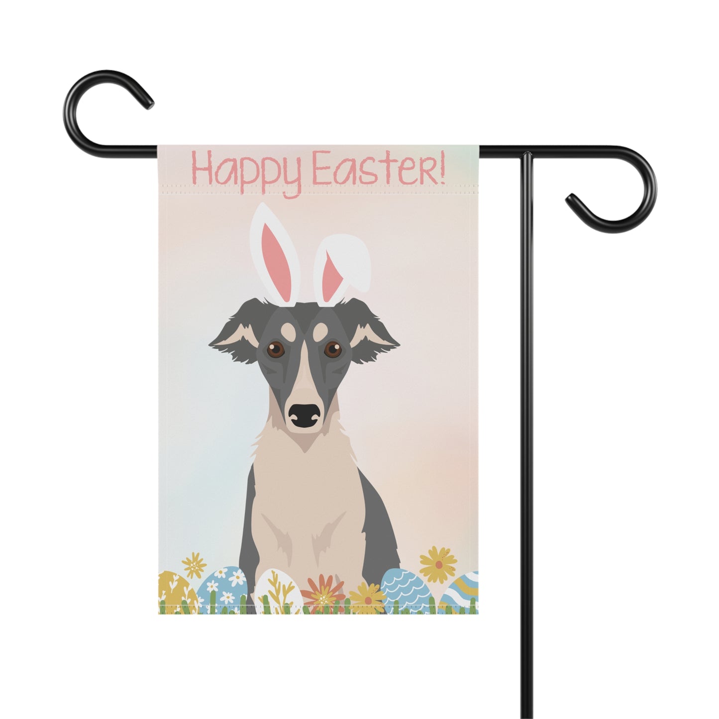Silken Windhound Dog Happy Easter Garden Flag