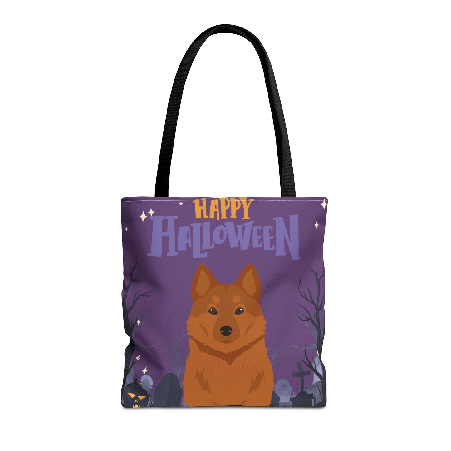 Finnish Spitz Dog Happy Halloween Tote Bag 16x16