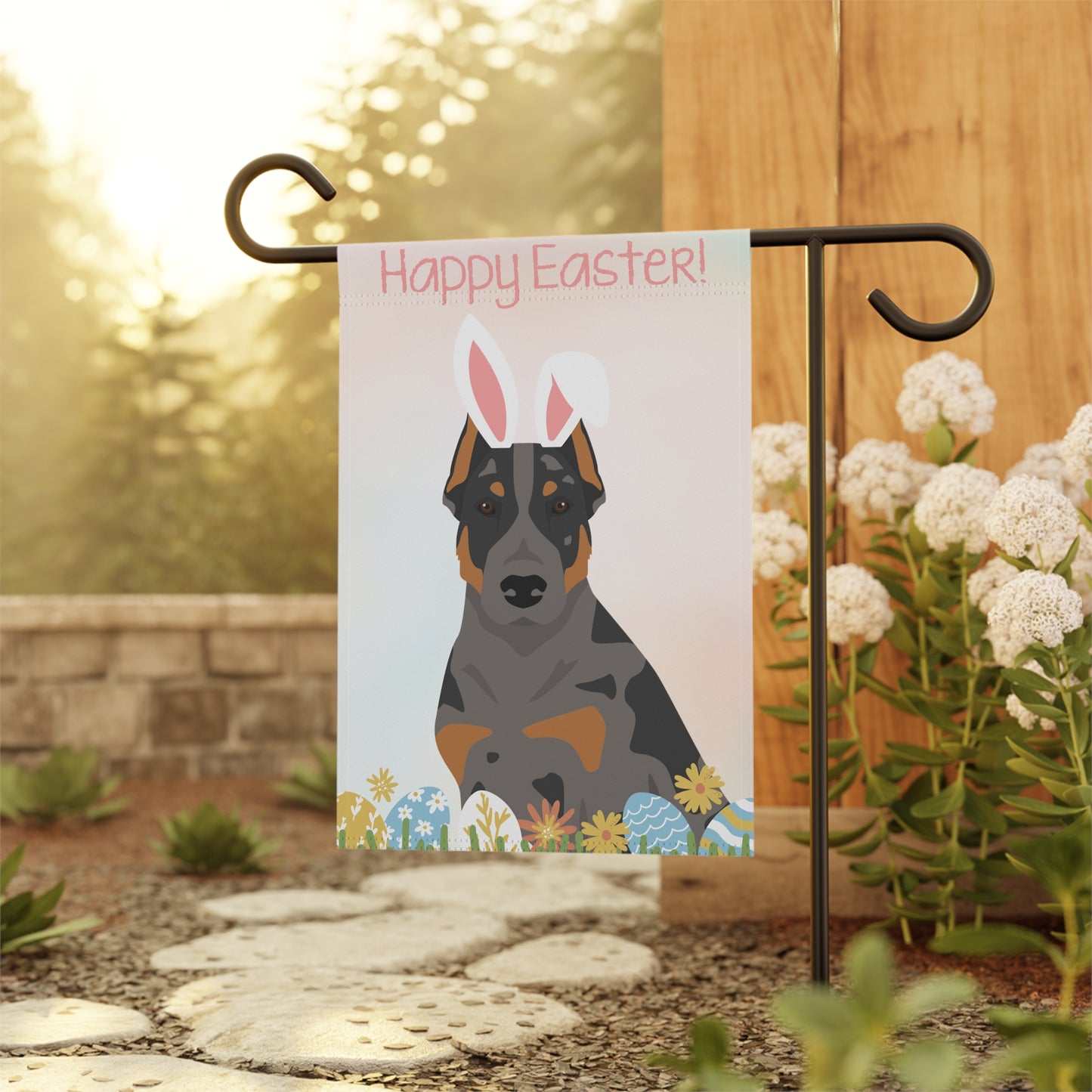 Beauceron Dog Happy Easter Garden Flag