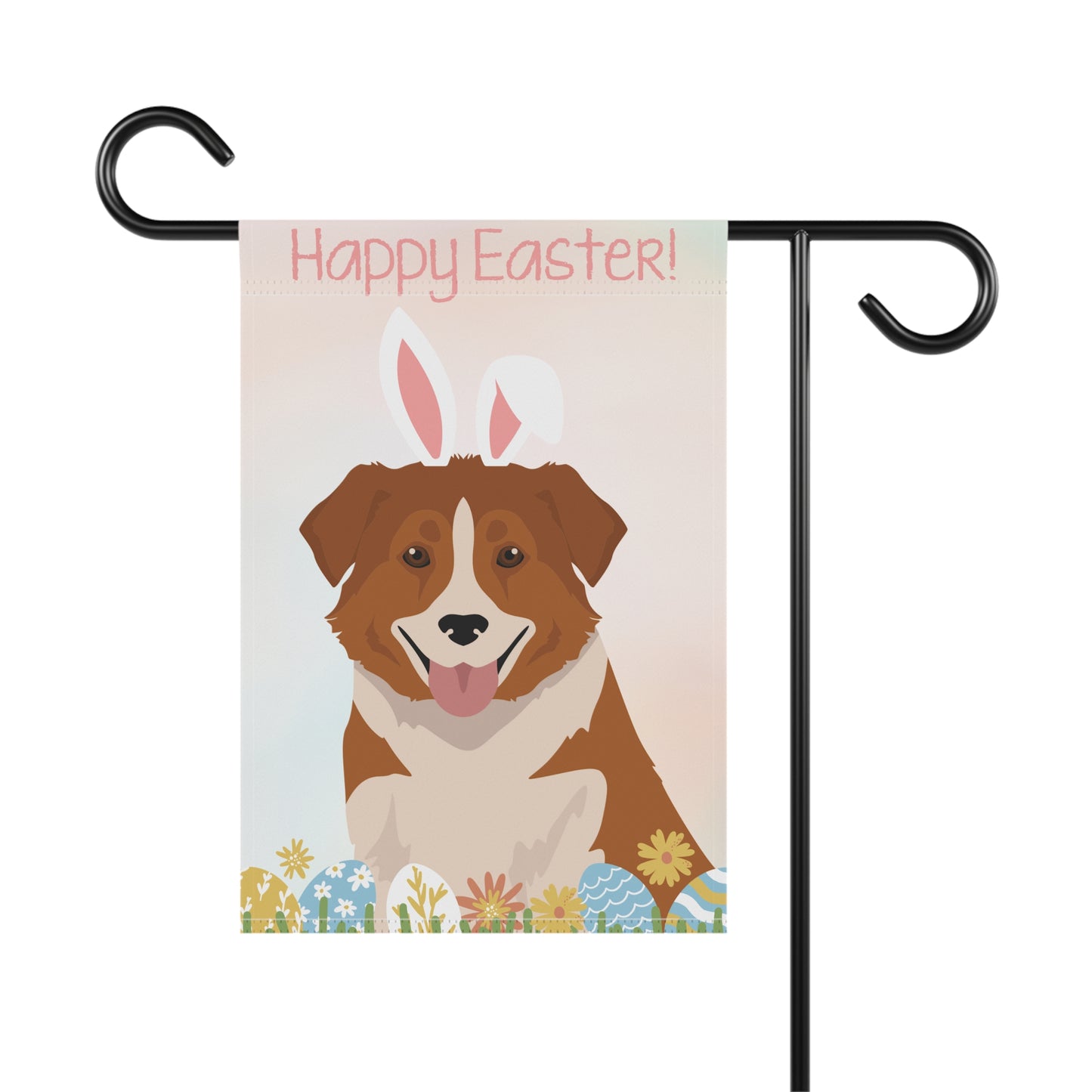 Aidi Dog Happy Easter Garden Flag