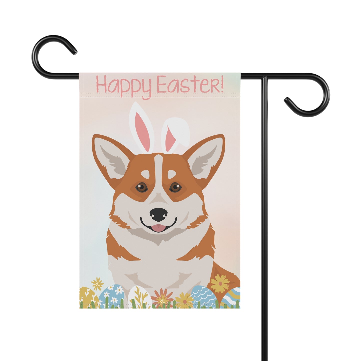 Pembroke Welsh Corgi Dog Happy Easter Garden Flag