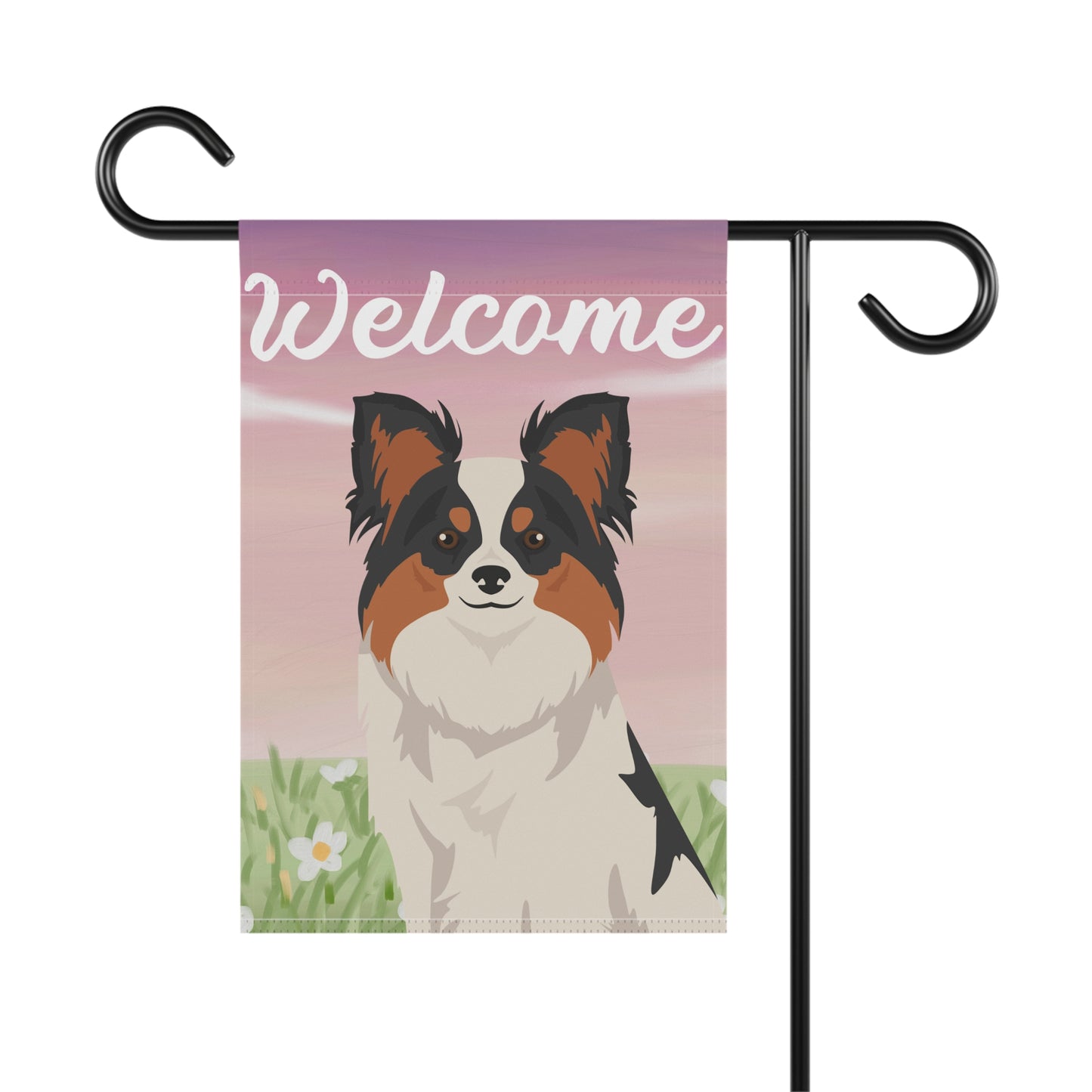 Papillon Dog Welcome Garden Flag