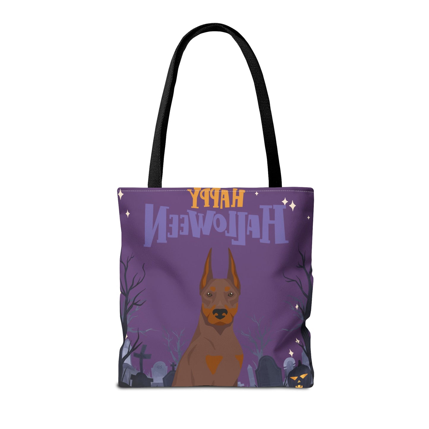 Doberman Pinscher Dog Happy Halloween Tote Bag 16x16