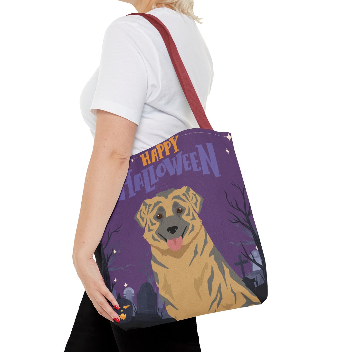 Aidi Dog Happy Halloween Tote Bag 16x16