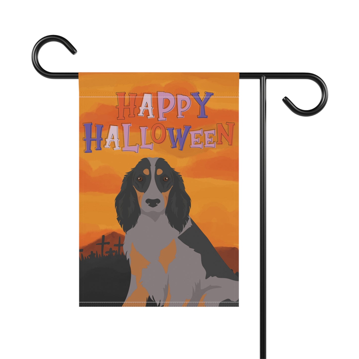 Picardy Spaniel Dog Halloween Garden Flag