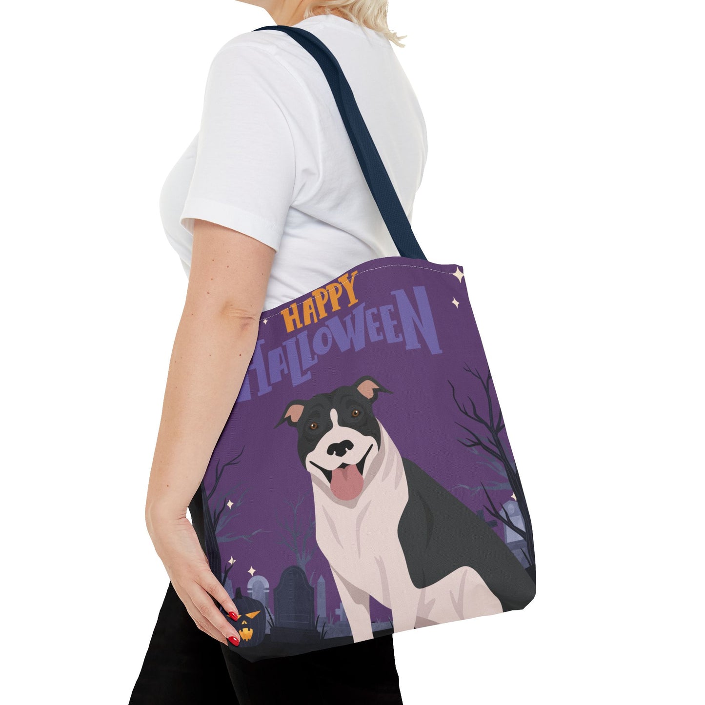 Pit Bull Dog Happy Halloween Tote Bag 16x16