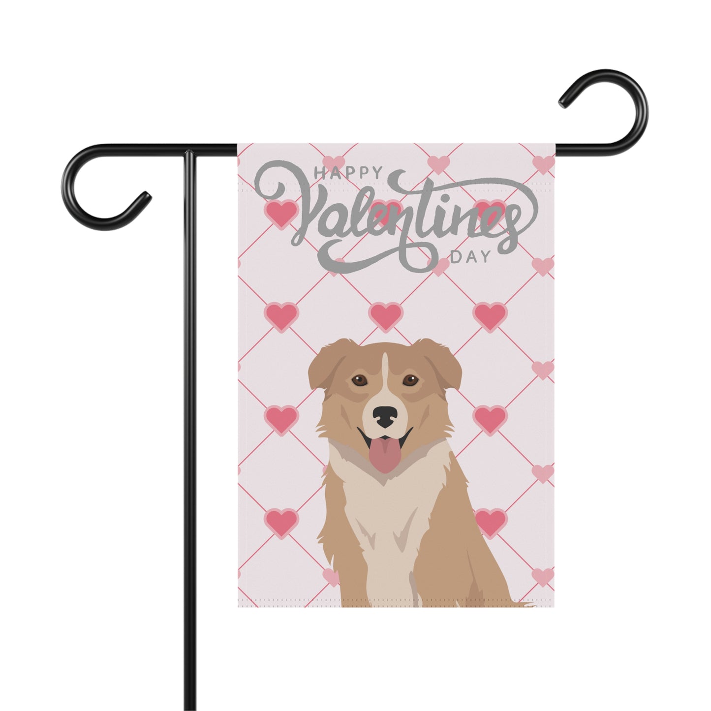 English Shepherd Dog Valentines Day Garden Flag
