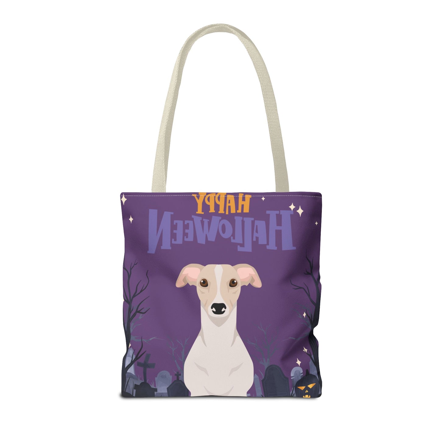 Whippet Dog Happy Halloween Tote Bag 16x16
