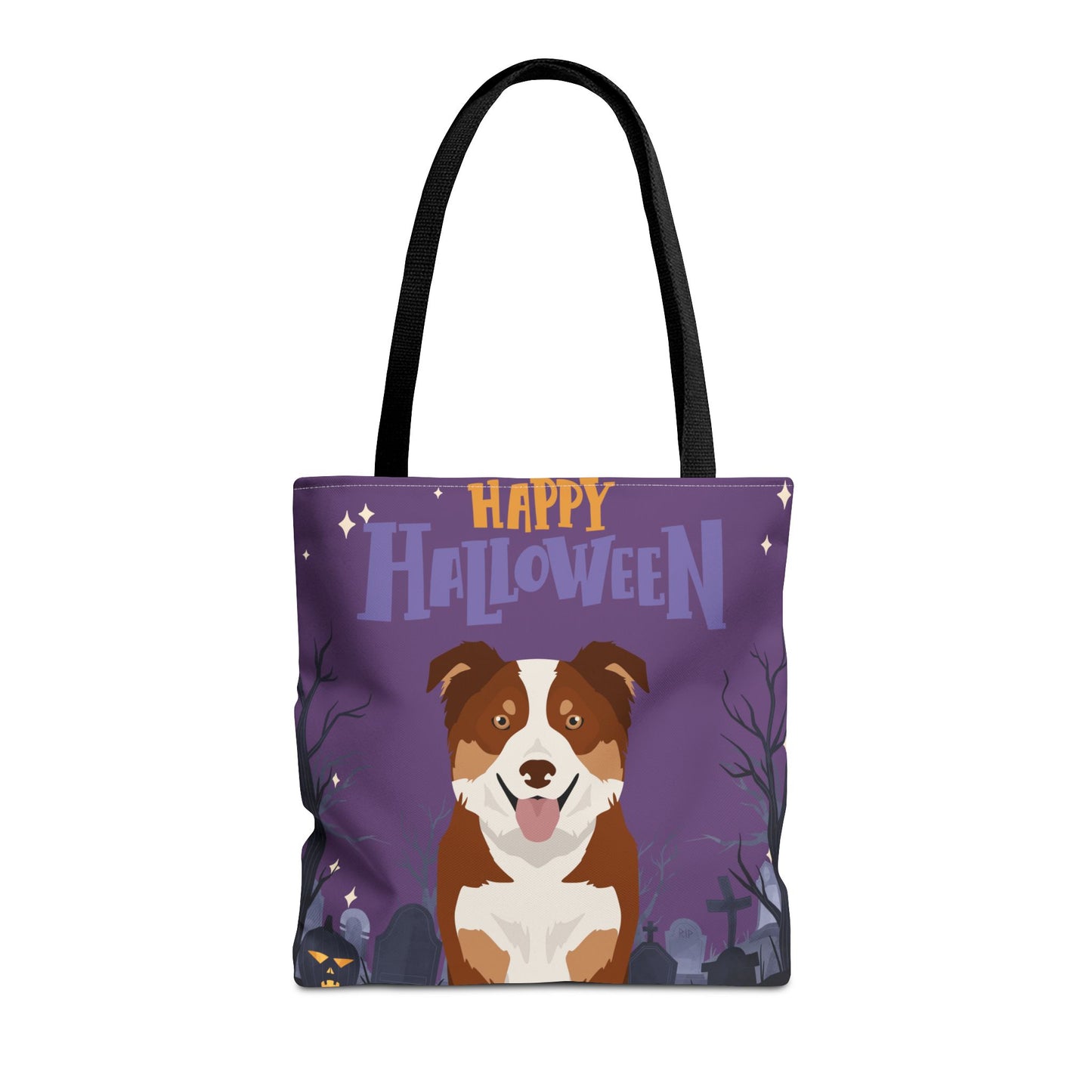 Border Collie Dog Happy Halloween Tote Bag 16x16