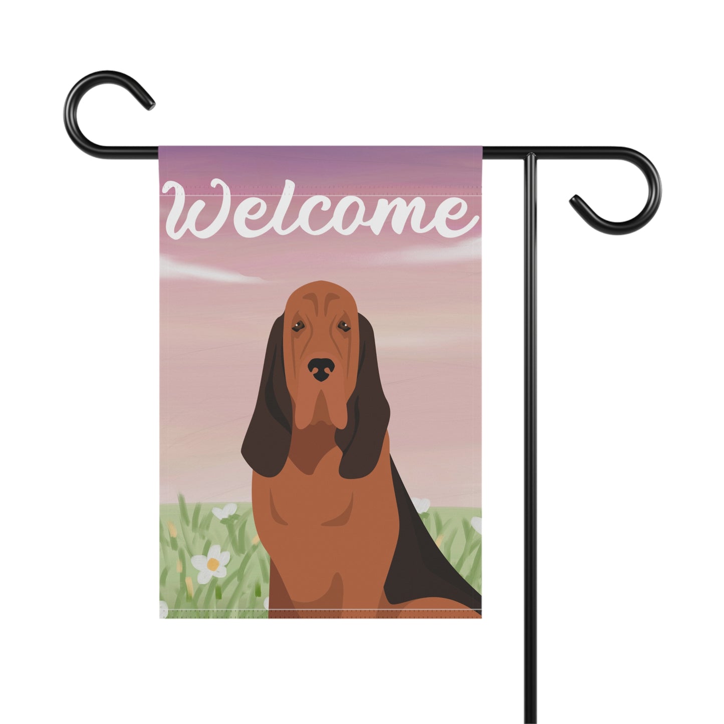 Bloodhound Dog Welcome Garden Flag