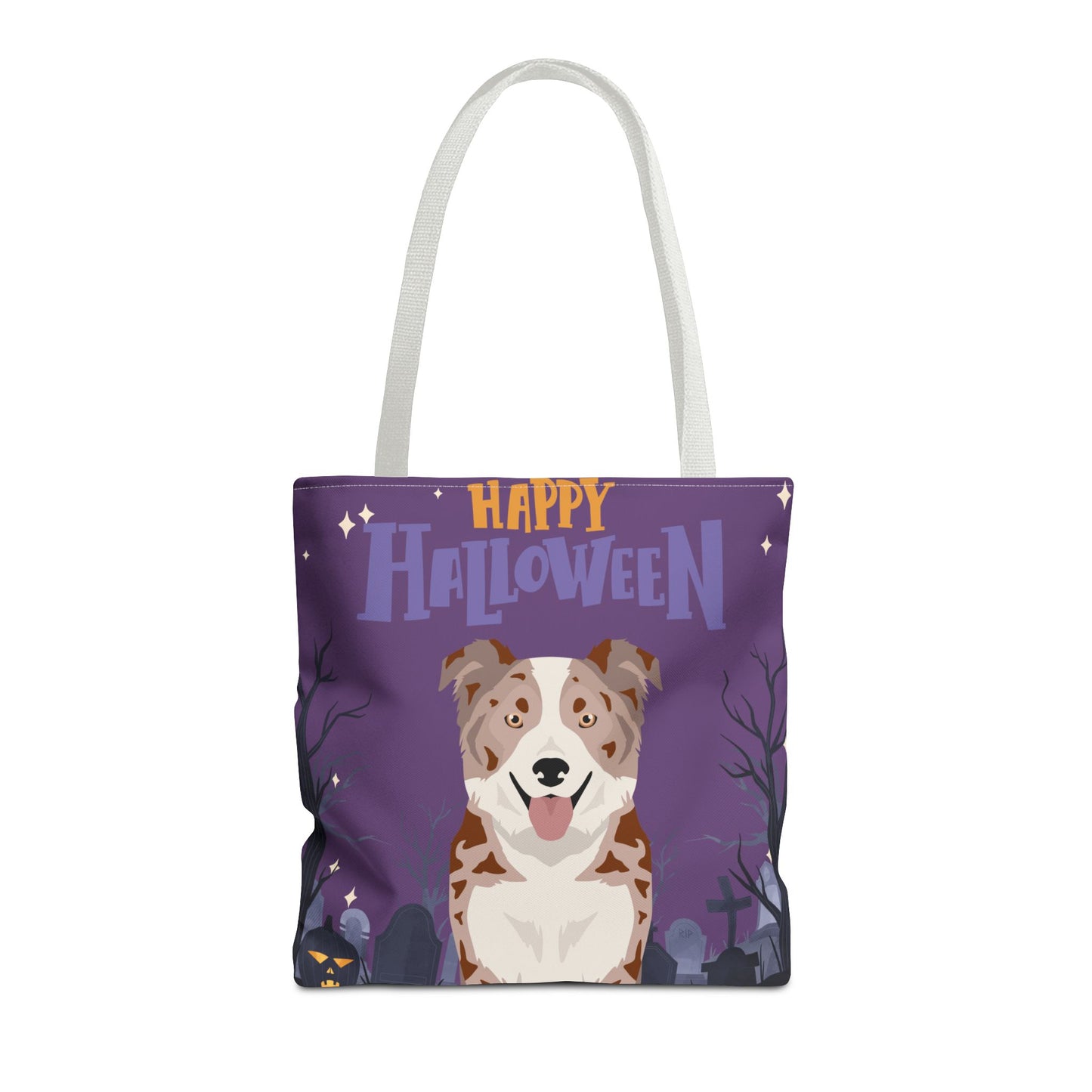 Border Collie Dog Happy Halloween Tote Bag 16x16