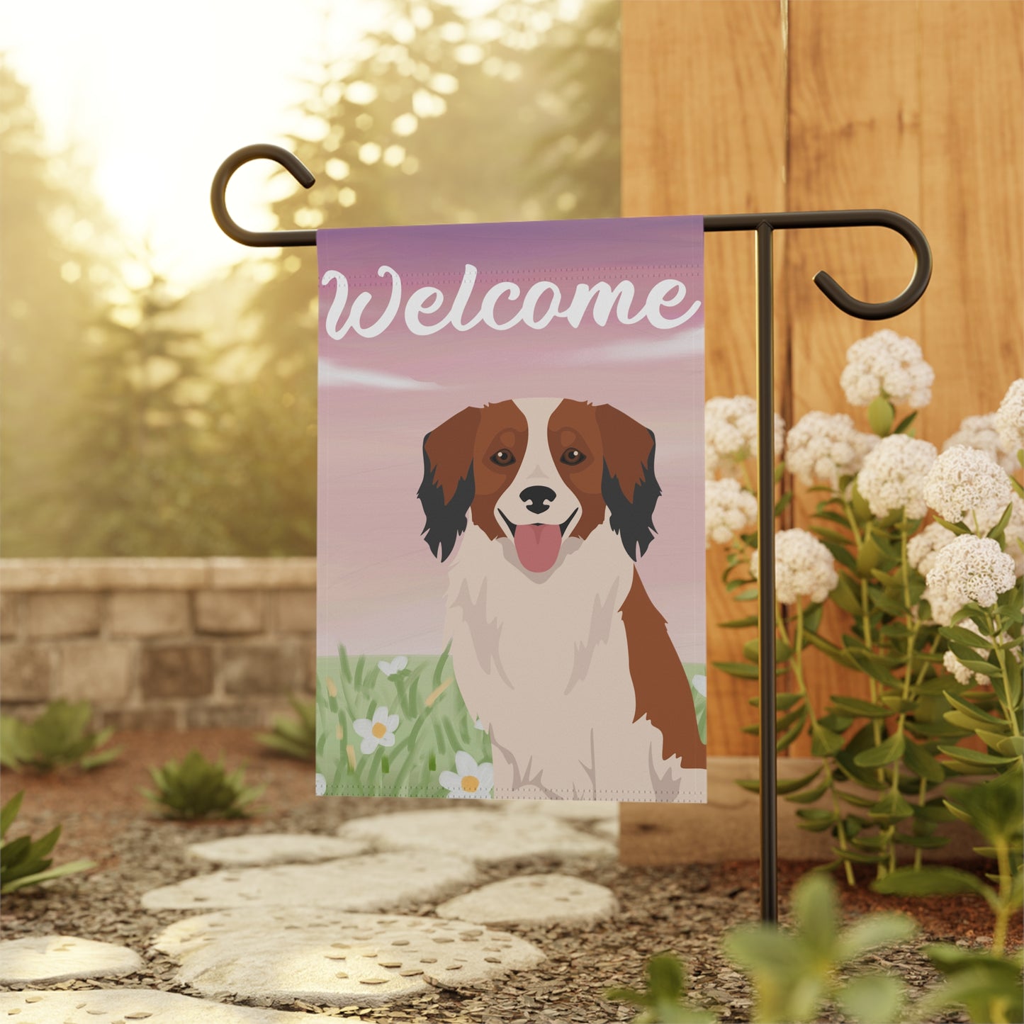 Kooikerhondje Dog Welcome Garden Flag