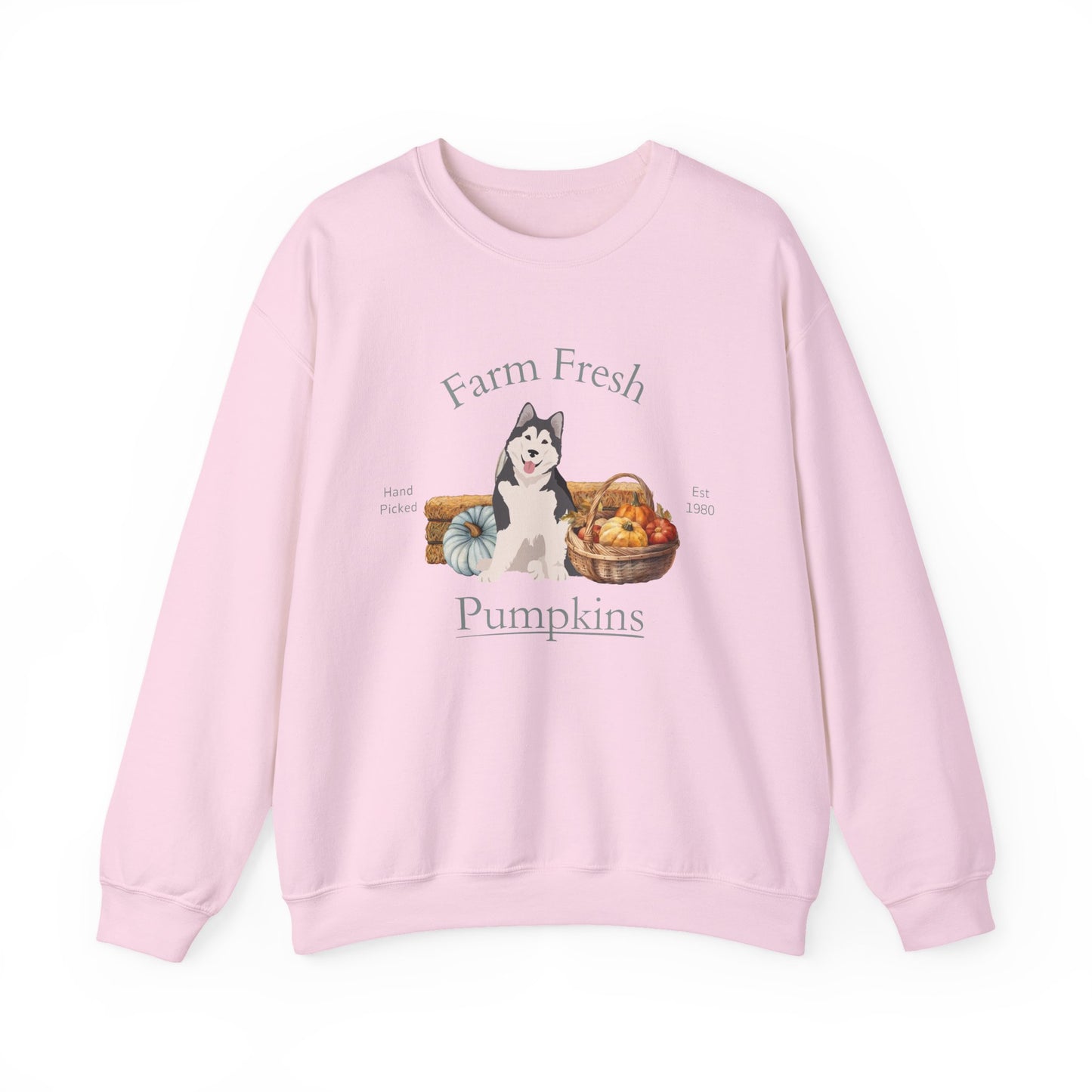 Alaskan Malamute Dog Fall Farm Fresh Unisex Heavy Blend Crewneck Sweatshirt