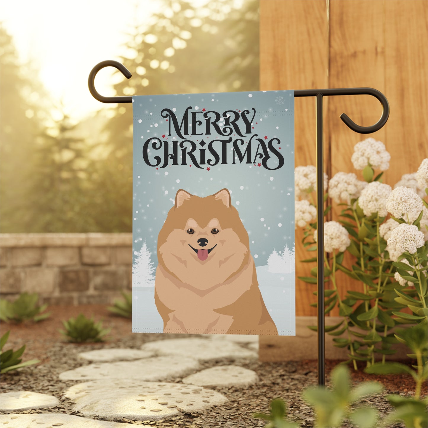 Pomeranian Dog Garden Flag
