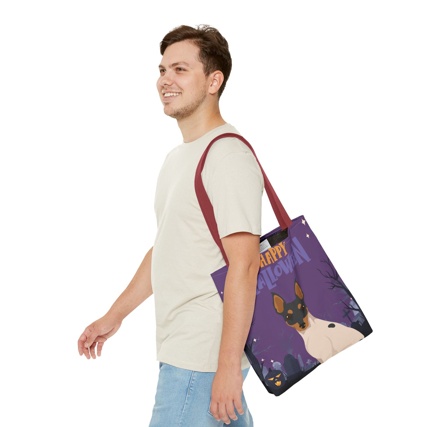 Toy Fox Terrier Dog Happy Halloween Tote Bag 16x16
