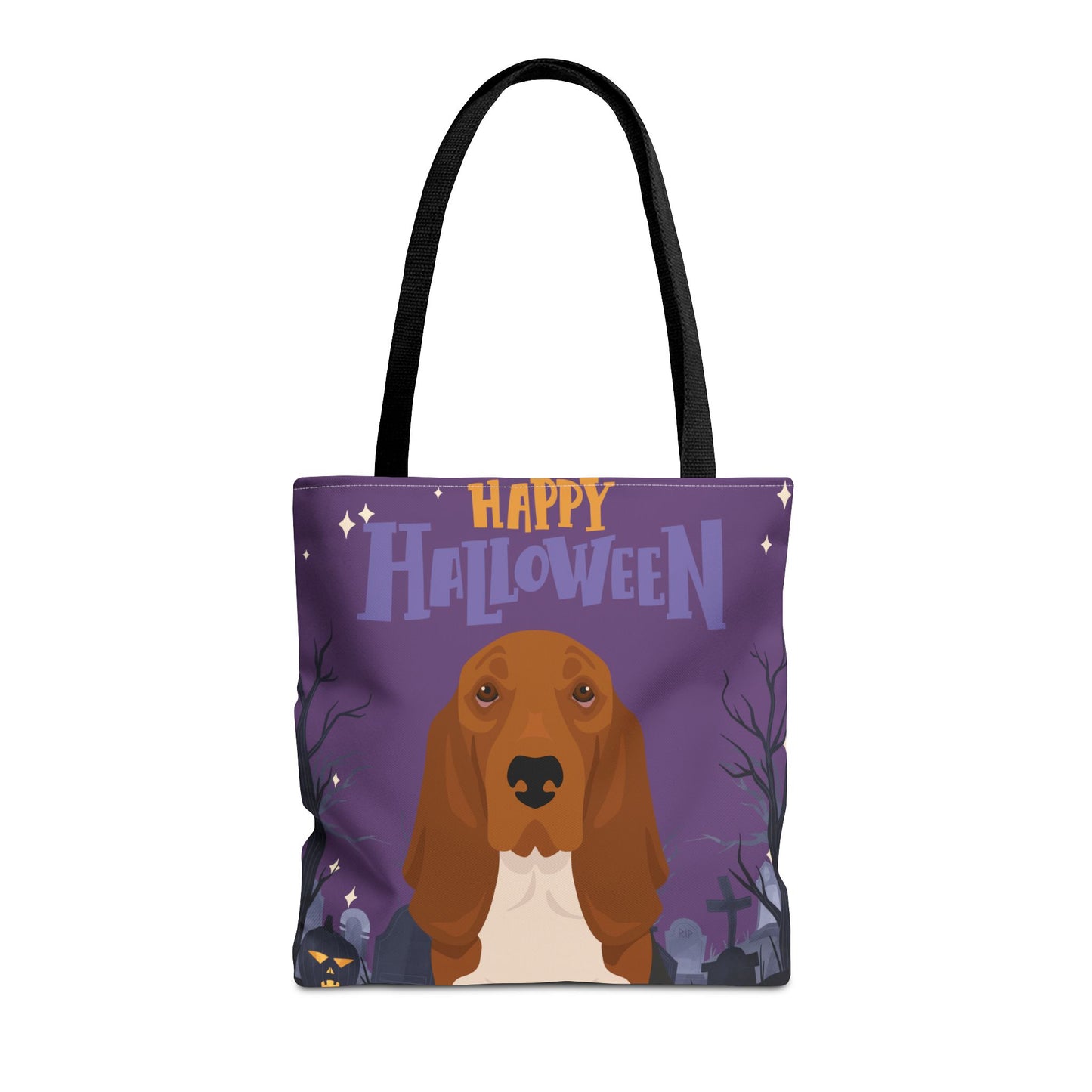 Basset Hound Dog Happy Halloween Tote Bag 16x16
