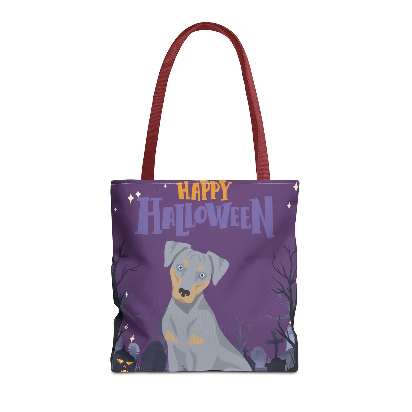 Blue Lacy Dog Happy Halloween Tote Bag 16x16