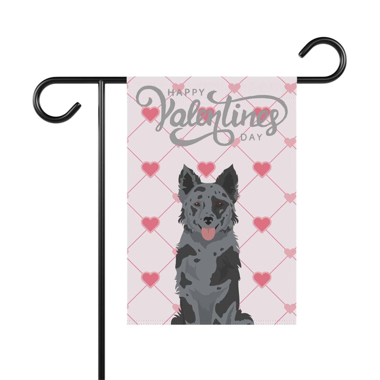 Mudi Dog Valentines Day Garden Flag
