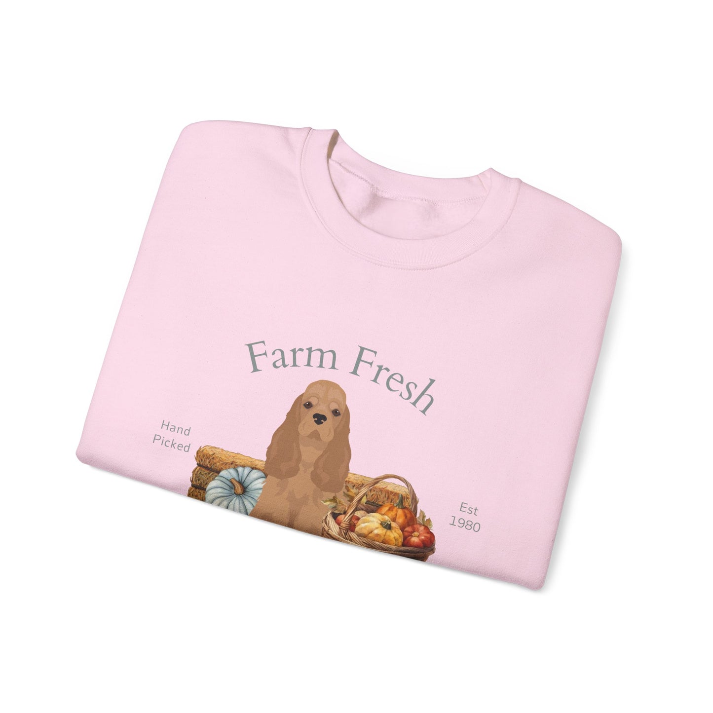 Cocker Spaniel Dog Fall Farm Fresh Unisex Heavy Blend Crewneck Sweatshirt