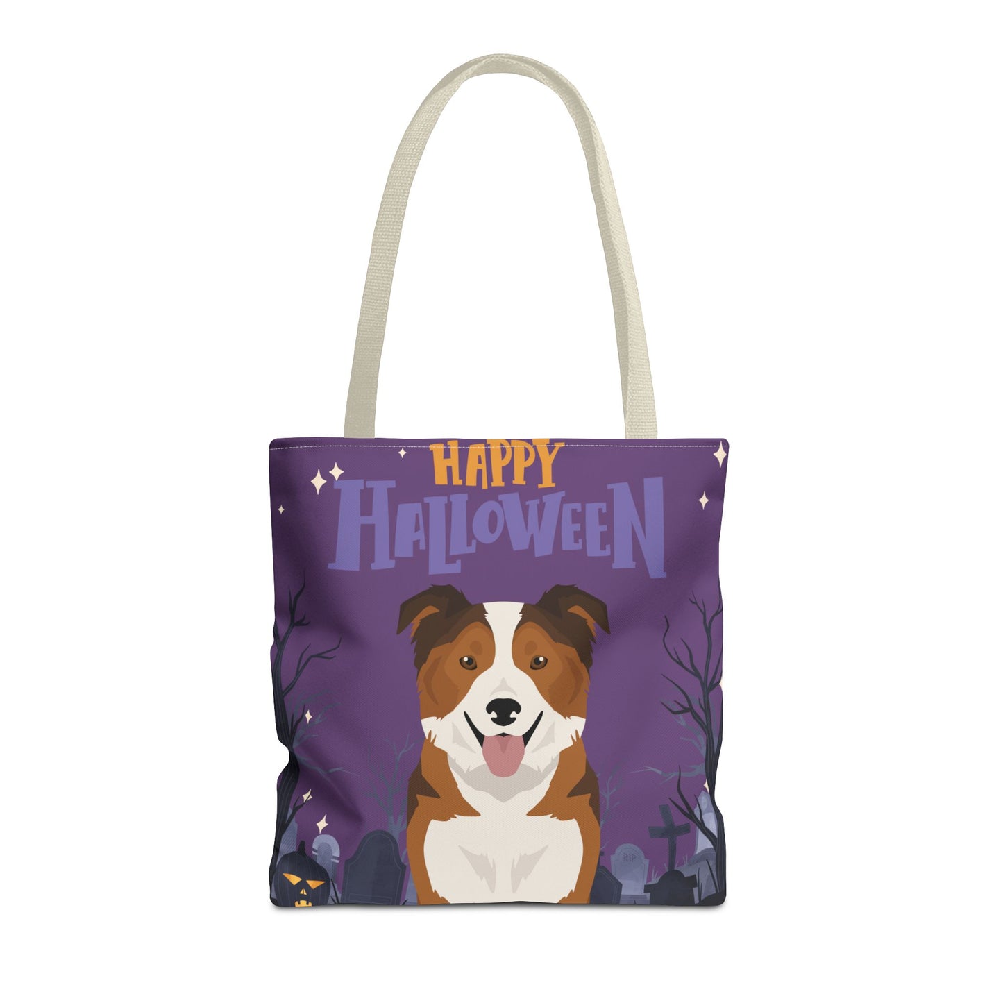 Border Collie Dog Happy Halloween Tote Bag 16x16