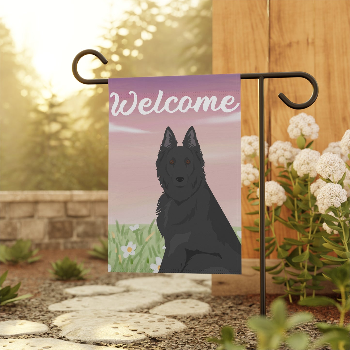 Belgian Sheepdog Dog Welcome Garden Flag