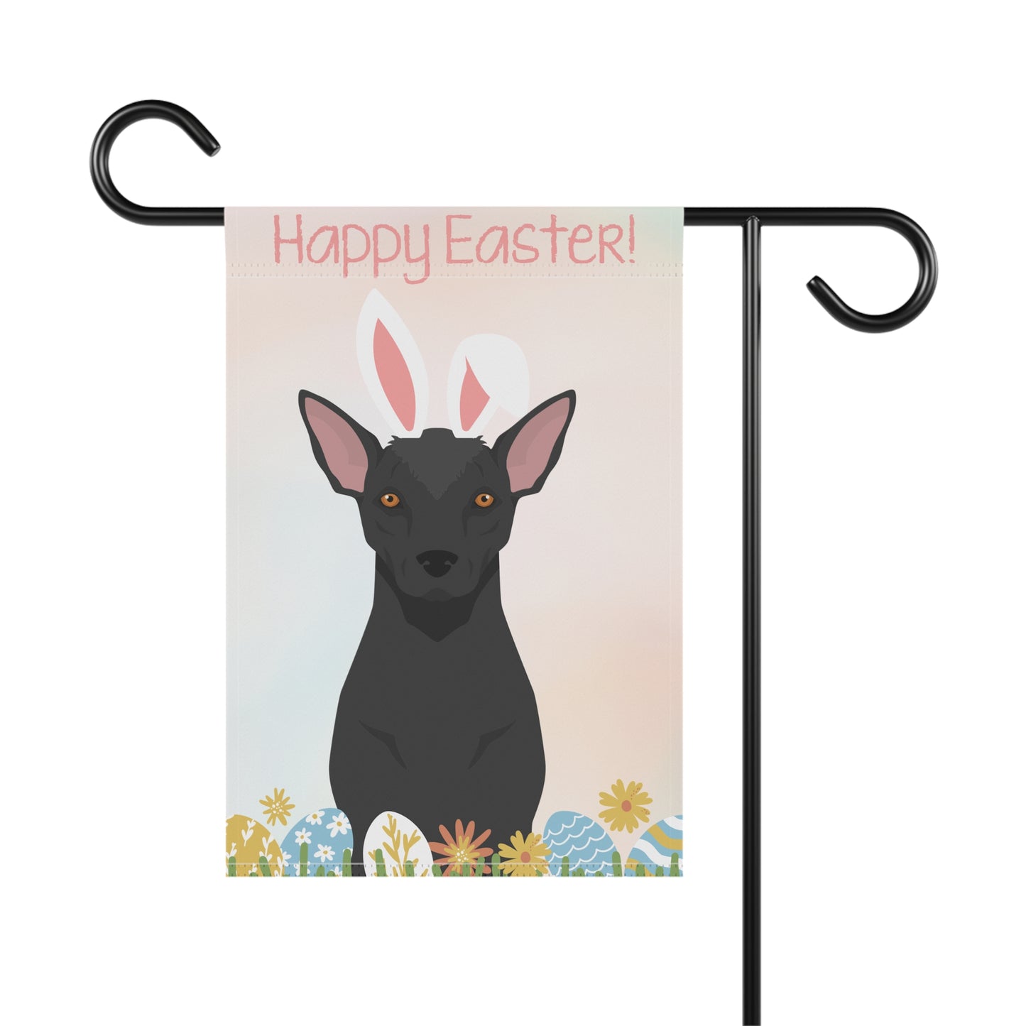Xolo Dog Happy Easter Garden Flag