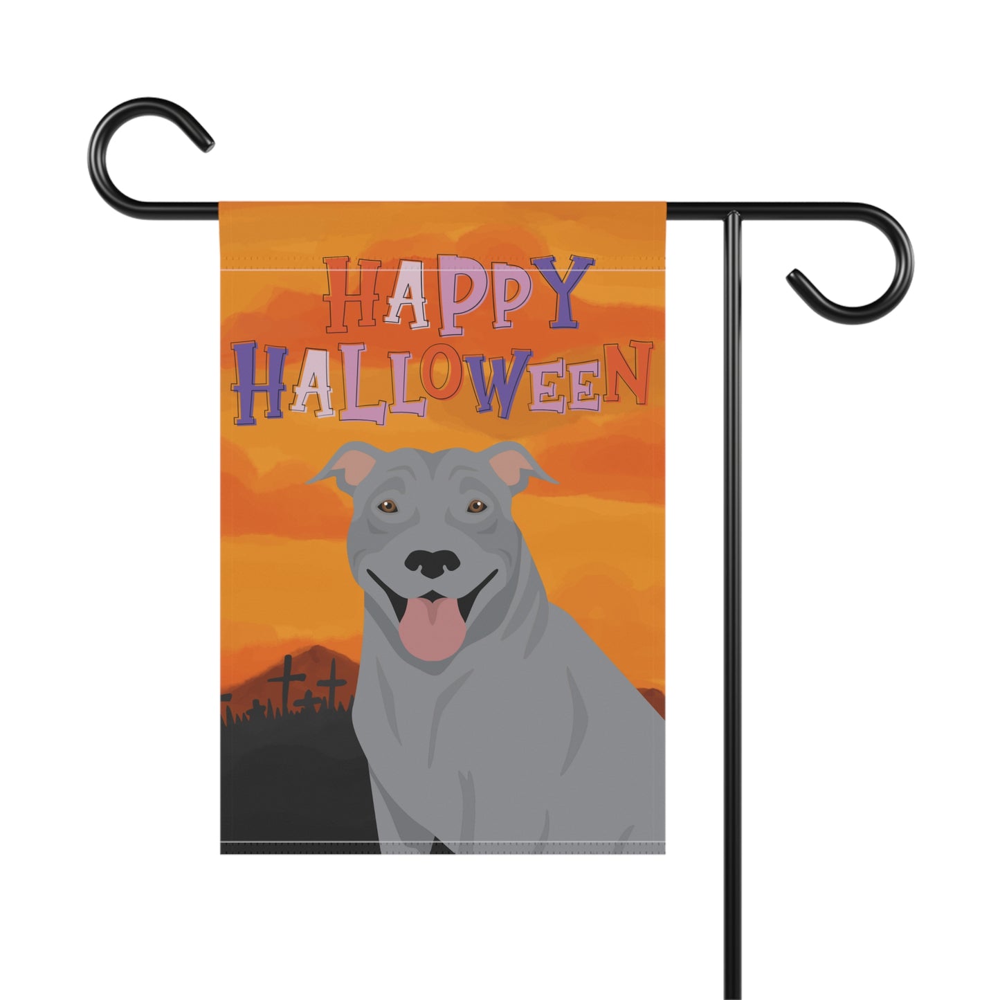 Pit Bull Dog Halloween Garden Flag