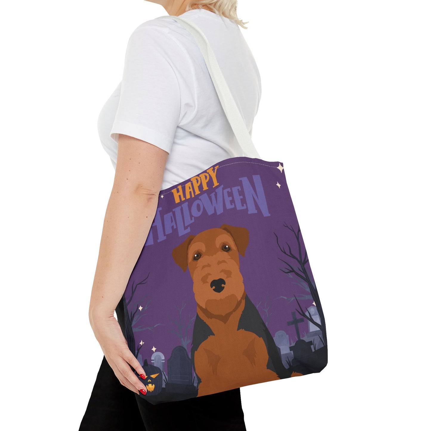Welsh Terrier Dog Happy Halloween Tote Bag 16x16