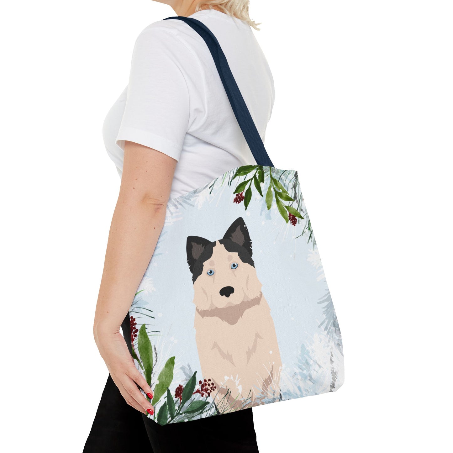 Yakutian Laika Dog Christmas Holiday Tote Bag 16x16