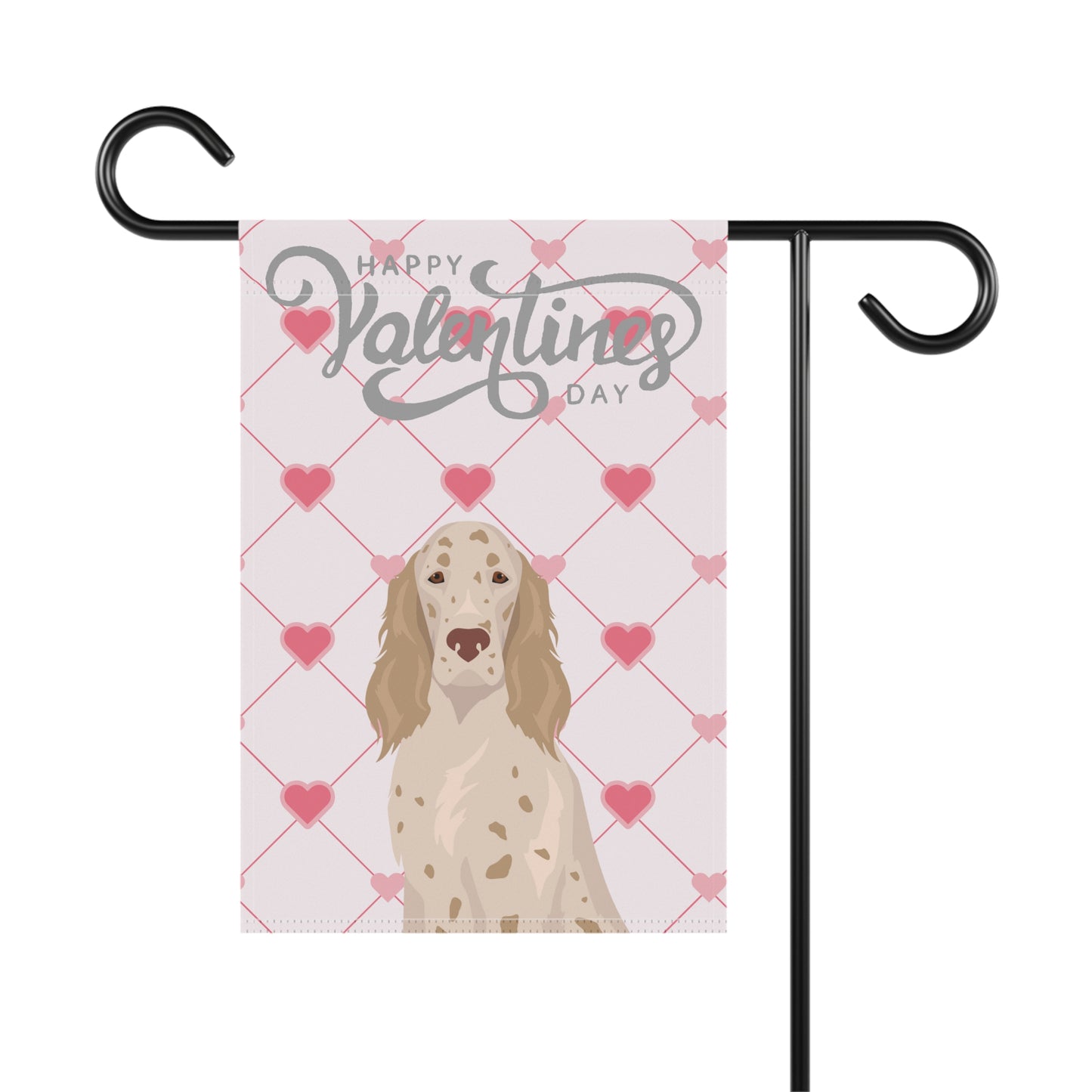 English Setter Dog Valentines Day Garden Flag