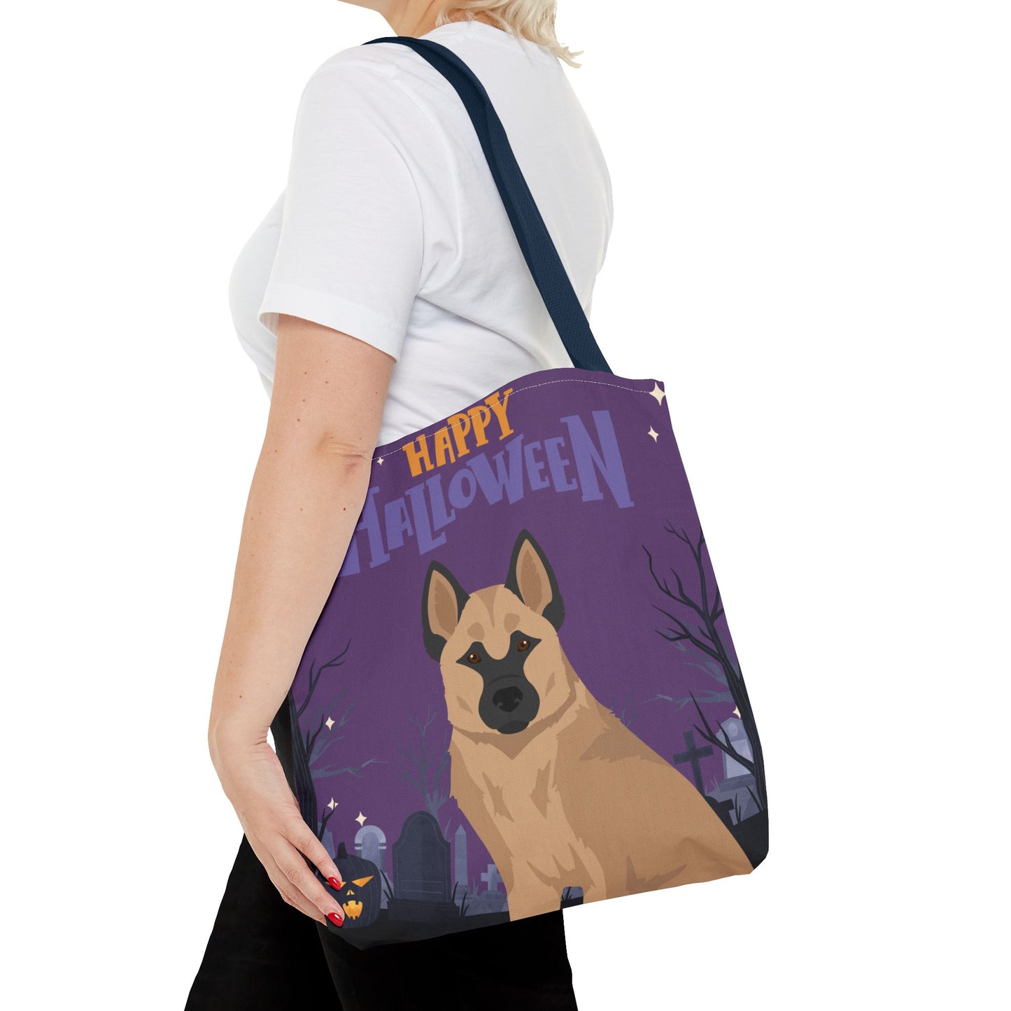 Hallefors Elkhound Dog Happy Halloween Tote Bag 16x16