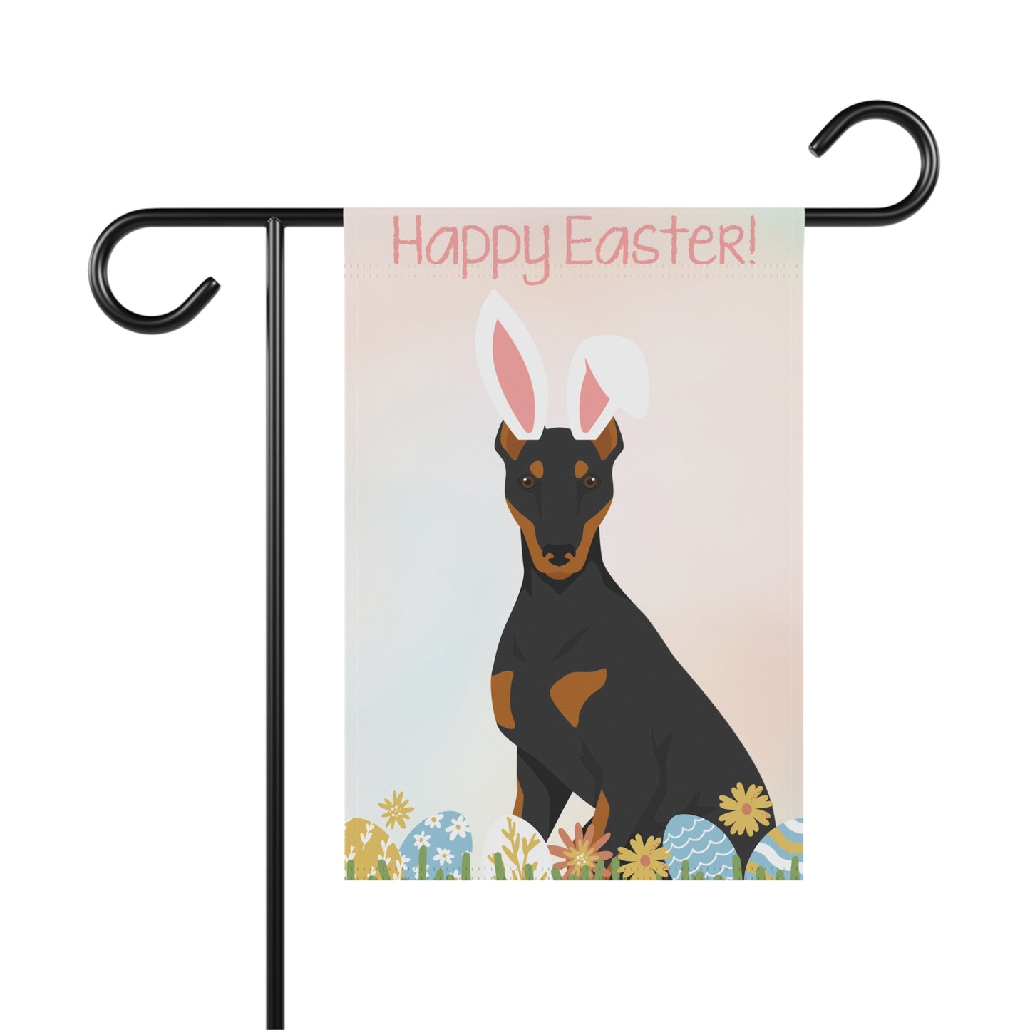 Manchester Terrier Dog Happy Easter Garden Flag
