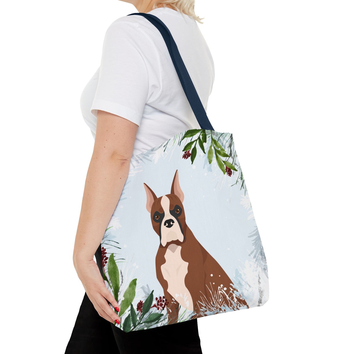 Boxer Dog Christmas Holiday Tote Bag 16x16