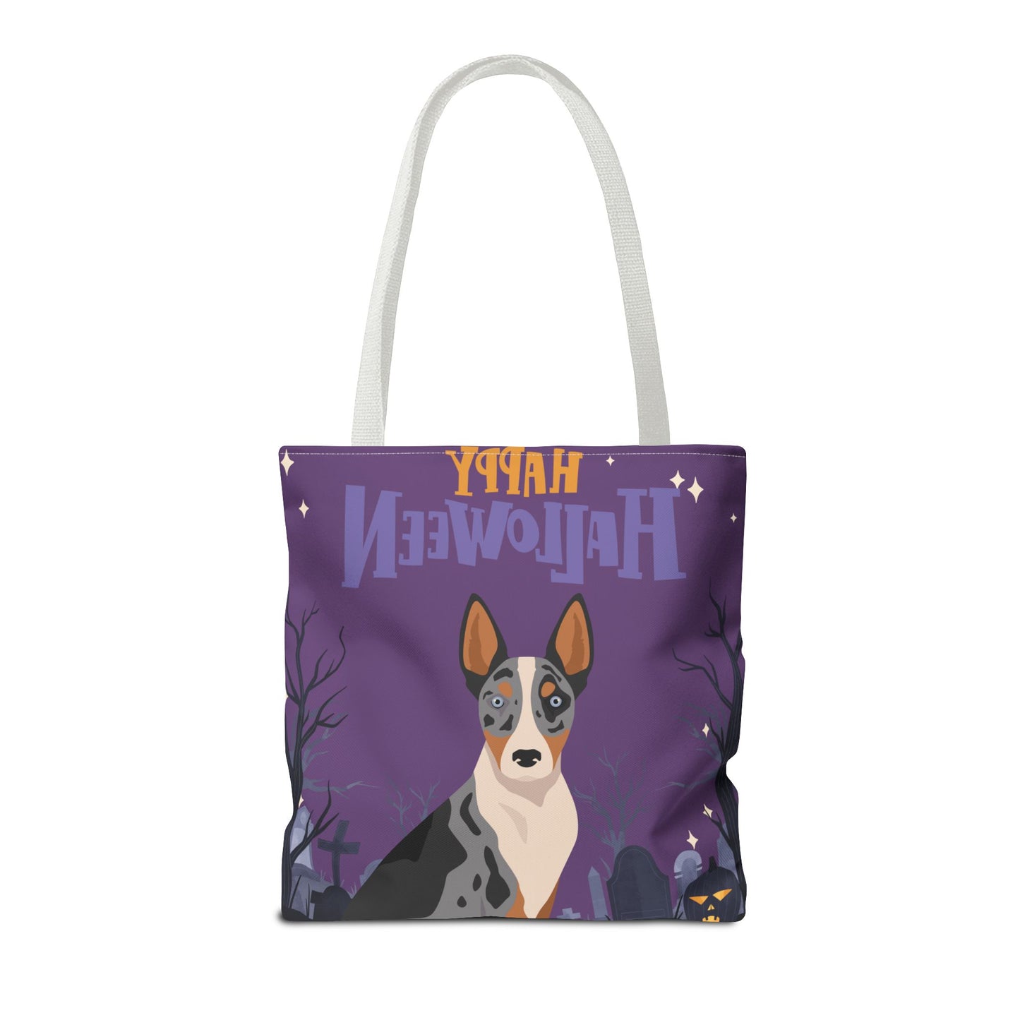 Australian Koolie Dog Happy Halloween Tote Bag 16x16