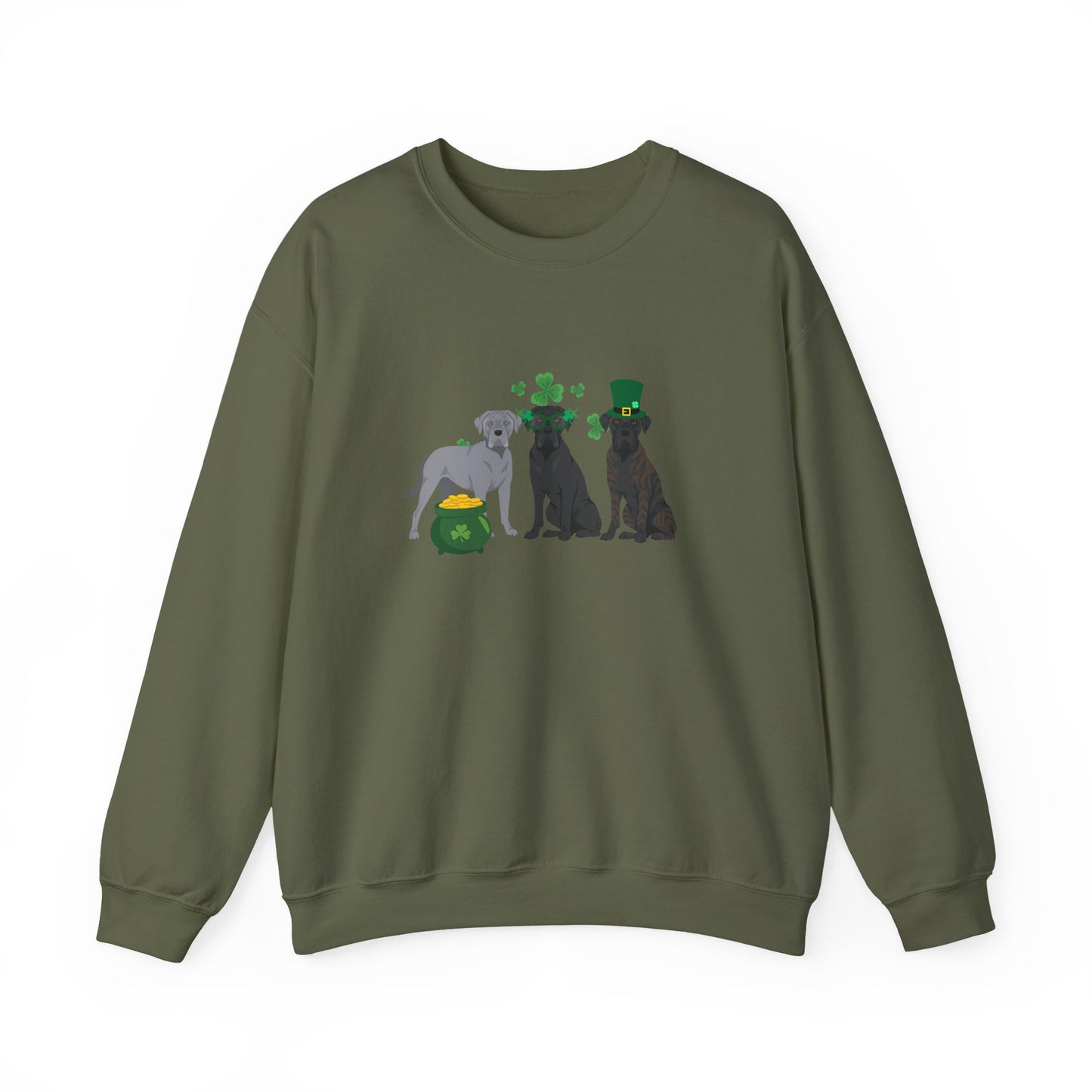 Cane Corso Dog St Patricks Day Unisex Heavy Blend Crewneck Sweatshirt, St Pattys day, Cute Dog Mom Gift