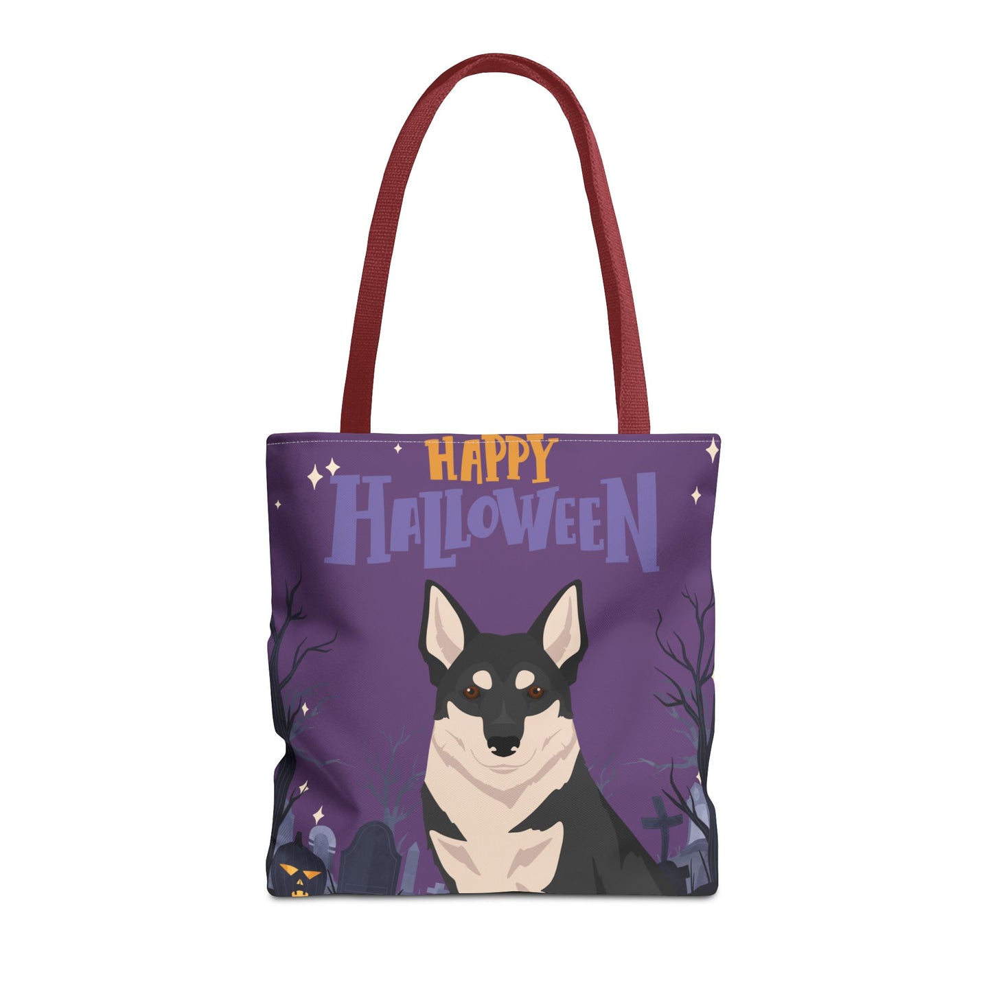 Swedish Elkhound Dog Happy Halloween Tote Bag 16x16